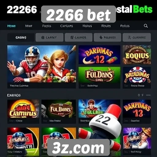 Opções de jogos disponíveis na plataforma 2266 bet